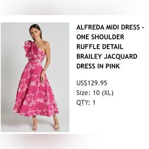 Pink One Shoulder Midi Dress